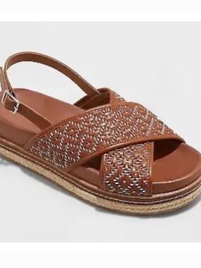 universal thread cognac brown Elisa platform sandals